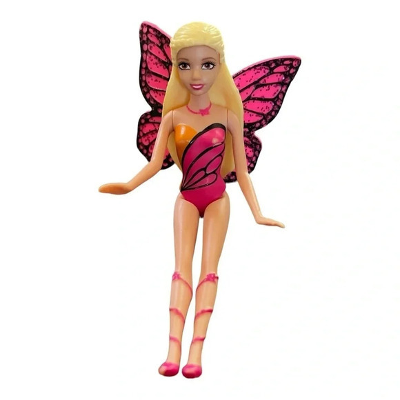 Barbie Mattel Fairytale Mini Mariposa Doll Butterfly‎ Wings Pink 10cm - Picture 1 of 4